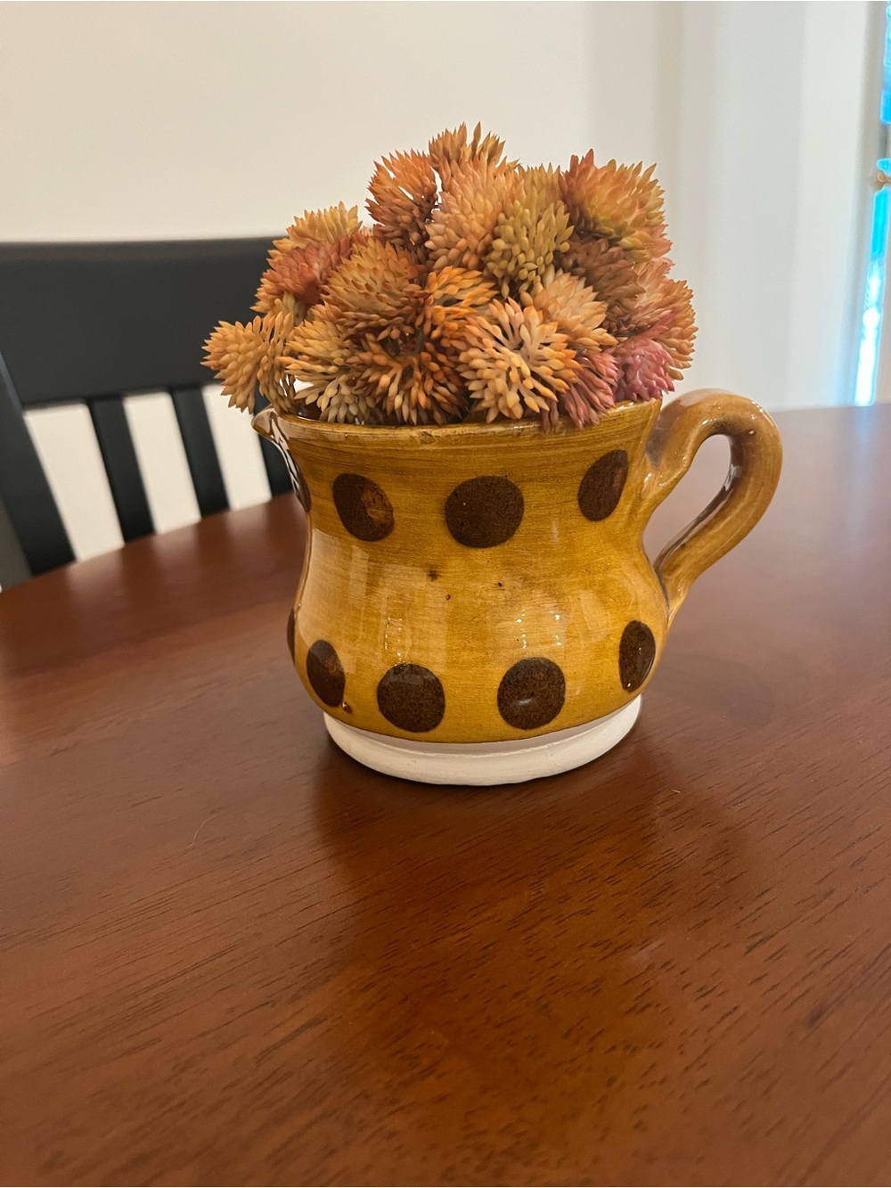Vintage Colonial Williamsburg Pottery Dot Small Pitcher